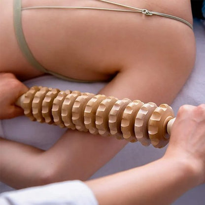 Rouleau de Massage en Bois Naturel | Anti - Cellulite & Jambes Légères - Beautybienetre.