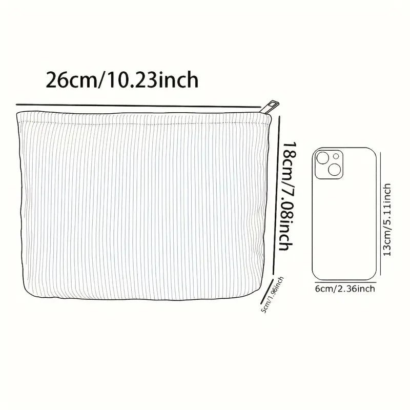 Trousse de Maquillage Velours Côtelé Floral | Rangement Léger et Multifonctionnel - Beautybienetre.